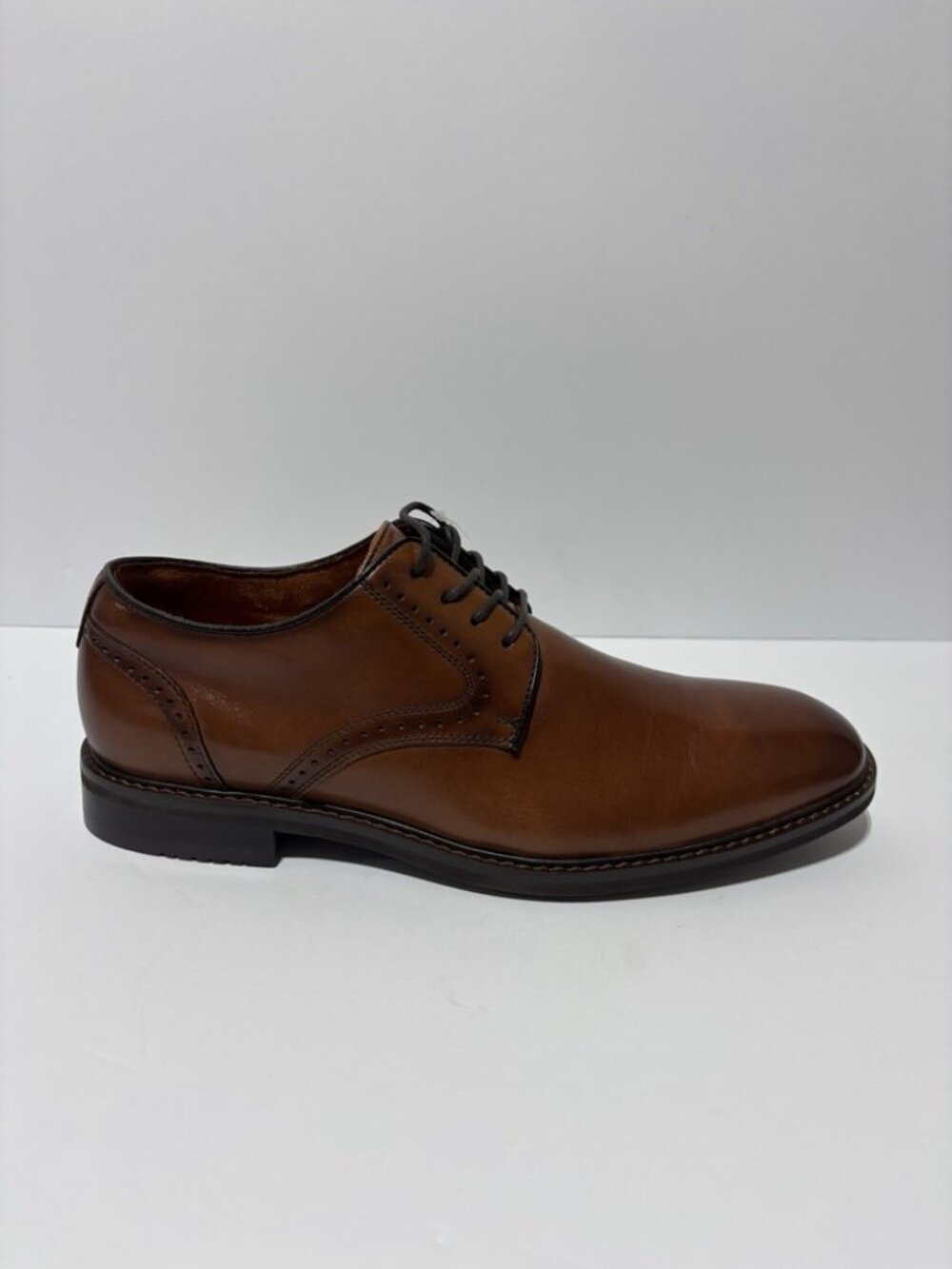 Stacy Adams Men’s Benson Plain Toe Oxford Brandy Leather, Size 10 M